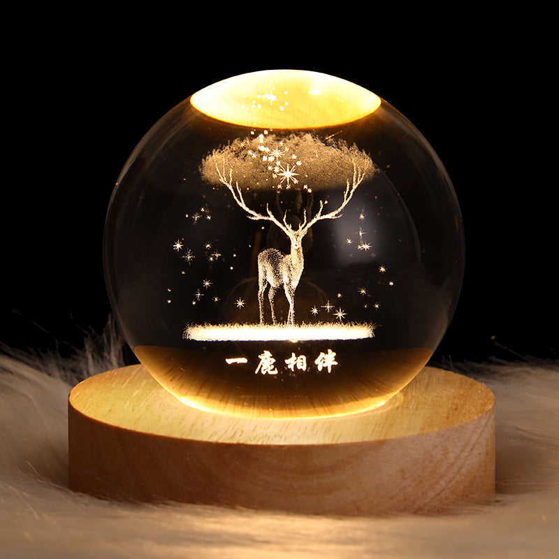 Lámpara Planetaria de Cristal 3D