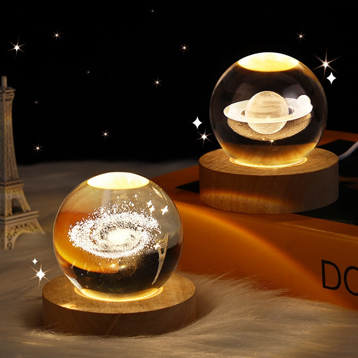 Lámpara Planetaria de Cristal 3D