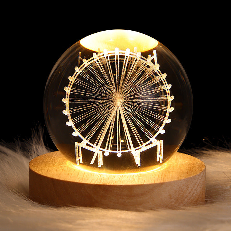 Lámpara Planetaria de Cristal 3D